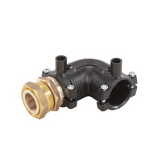 Transition 90° elbow PE/brass with loose nut 