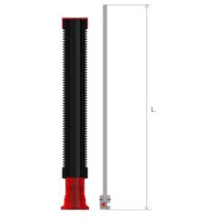 Extension spindle for tapping valves rigid