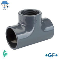 Threaded central offtake tee Rp PVC-U