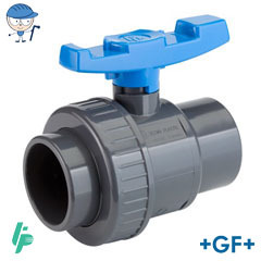 Single union ball valve with solvent cement sockets PVC-U